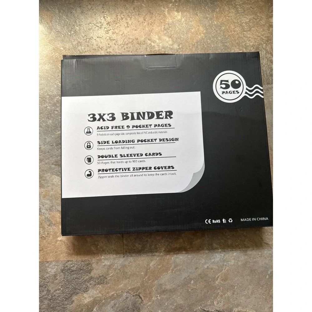 GEECOW 9-Pocket Trading Card Binder 900 Card‎ Capacity Black Excellent Zippered